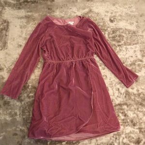J. Crew pink velvet dress